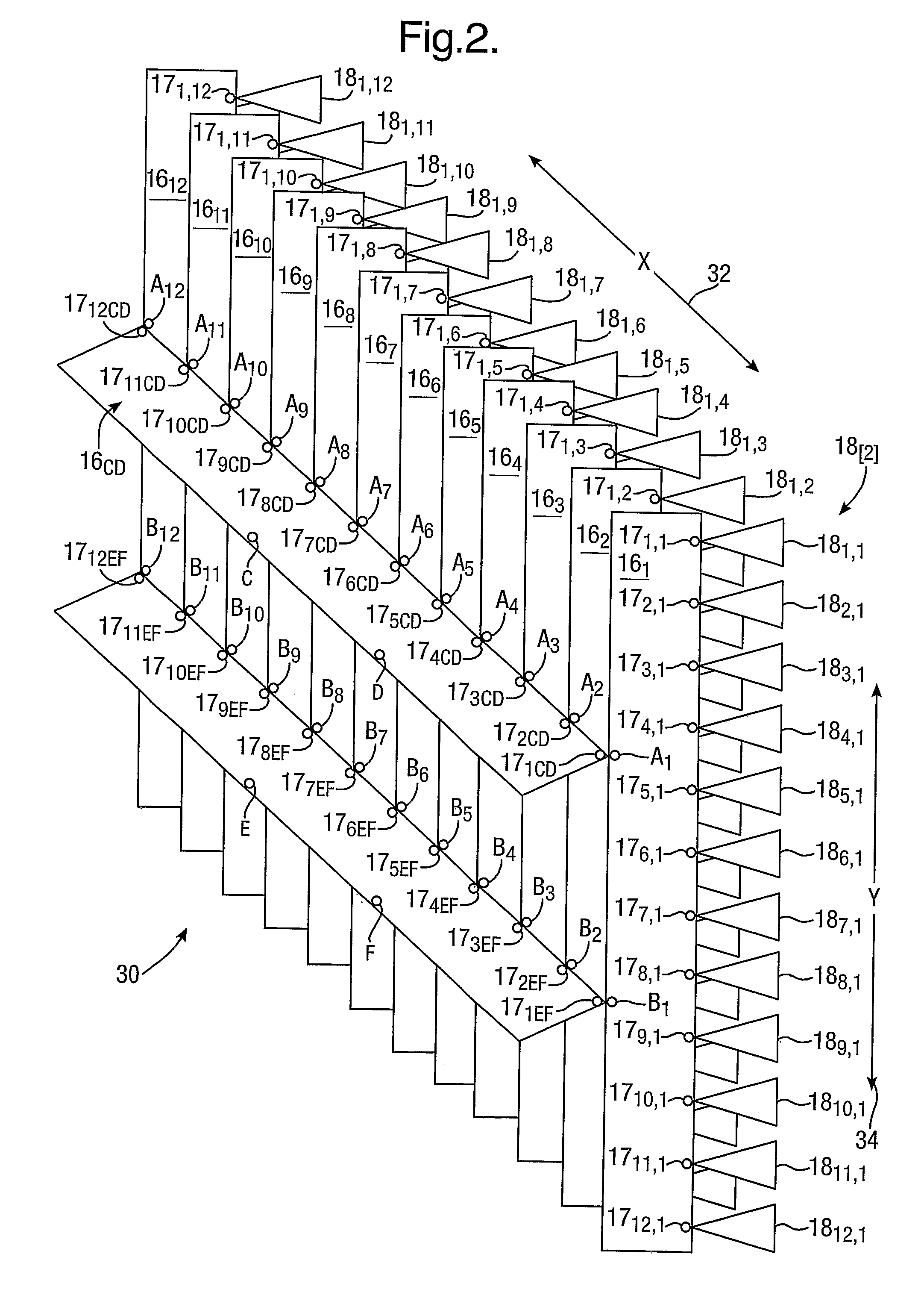Phased array antenna system with two dimensional scanning