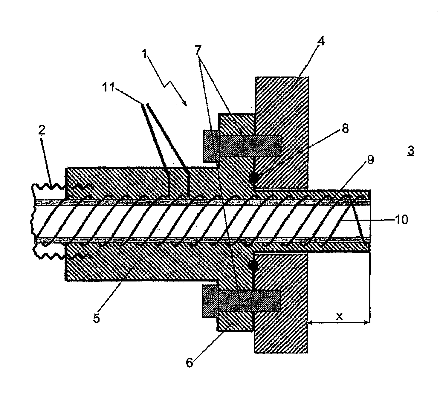 Device for Connecting a Line Element to a Component