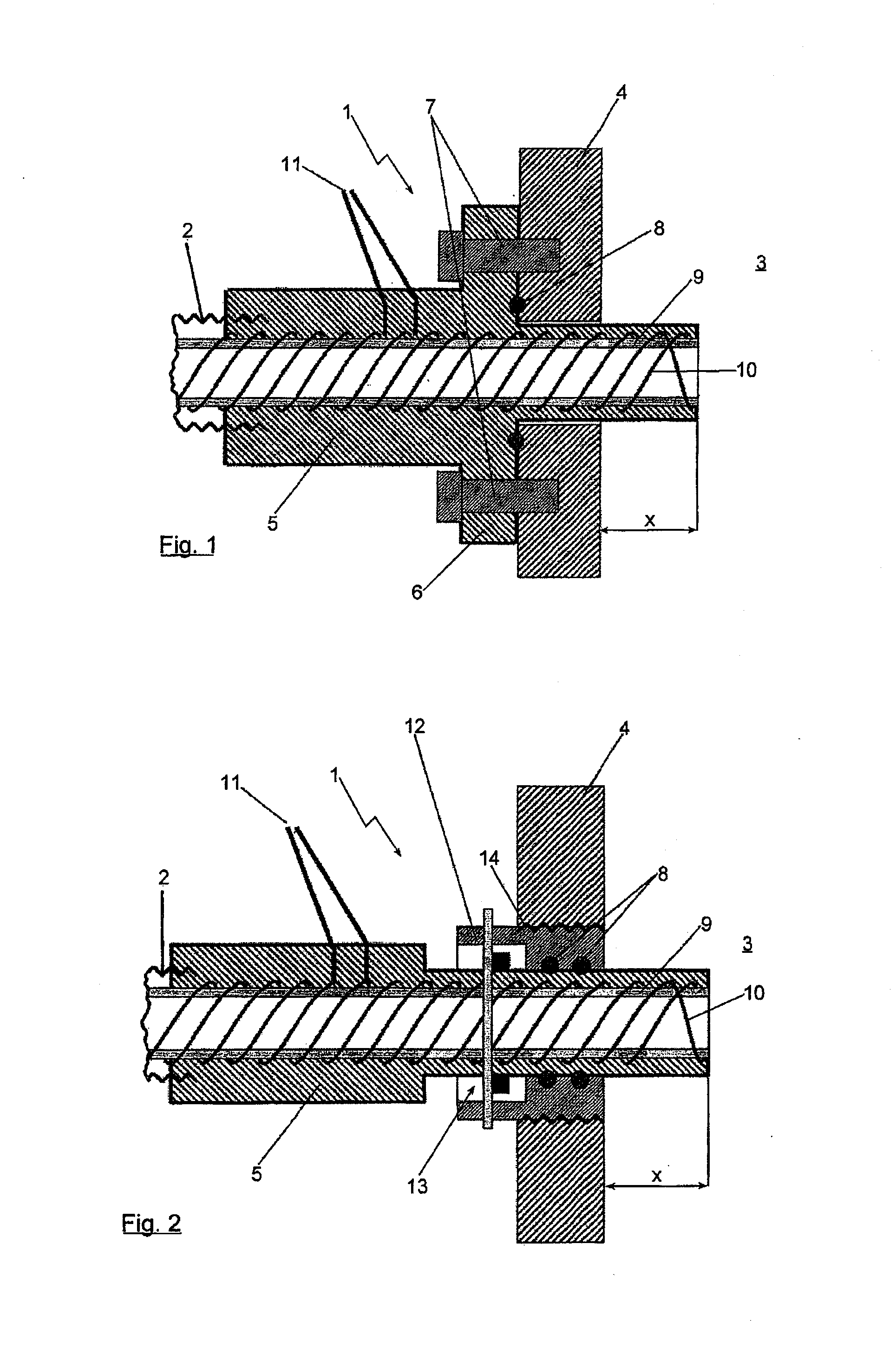 Device for Connecting a Line Element to a Component