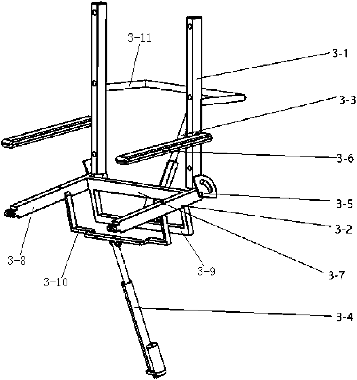 Tri-state adjustable lower limb rehabilitation wheelchair