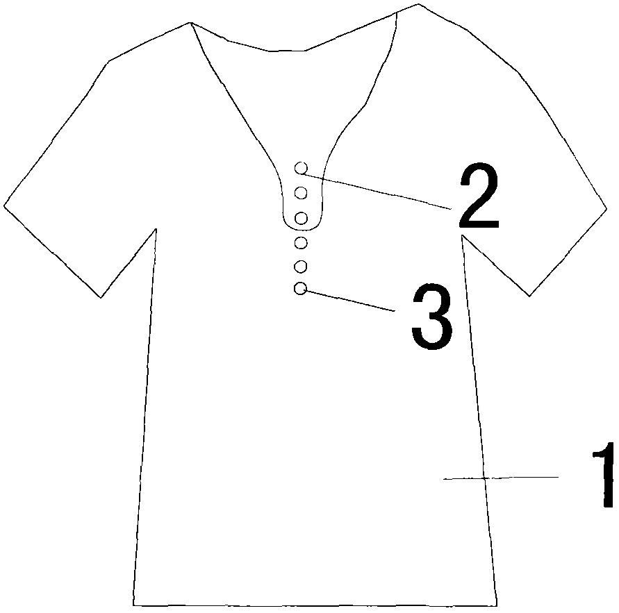 Short-sleeved shirt provided with buttons and made of fabric of strengthened structure