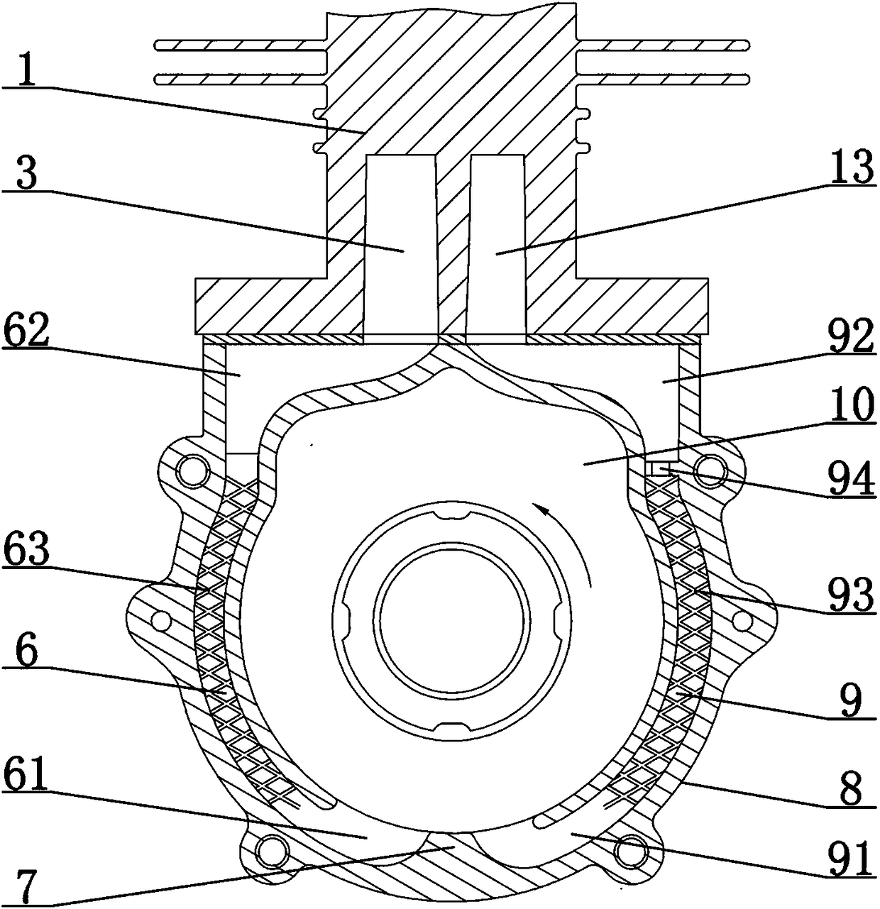 A scavenging system for a two-stroke engine