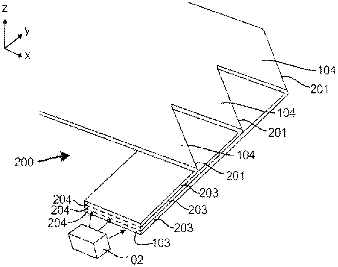 Front illumination device comprising a film-based lightguide