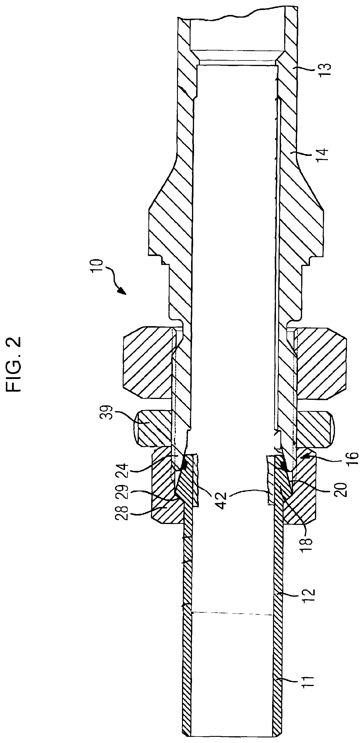 Pipe connection for conducting a fluid that is under pressure