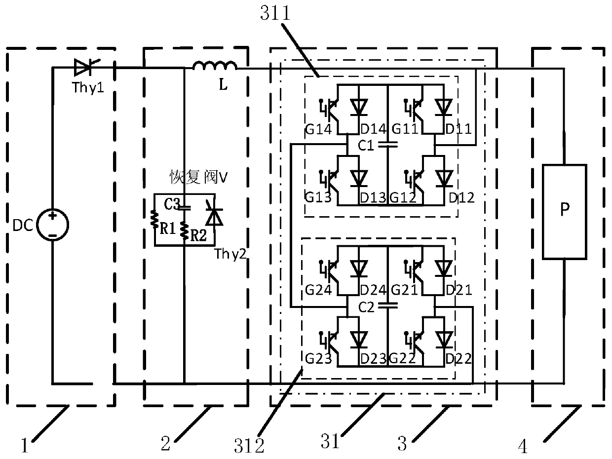 Test circuit and method for testing on-off characteristics of converter valve
