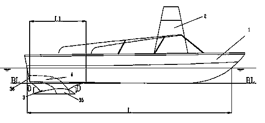 Water surface single-body unmanned boat with two water-jet propellers