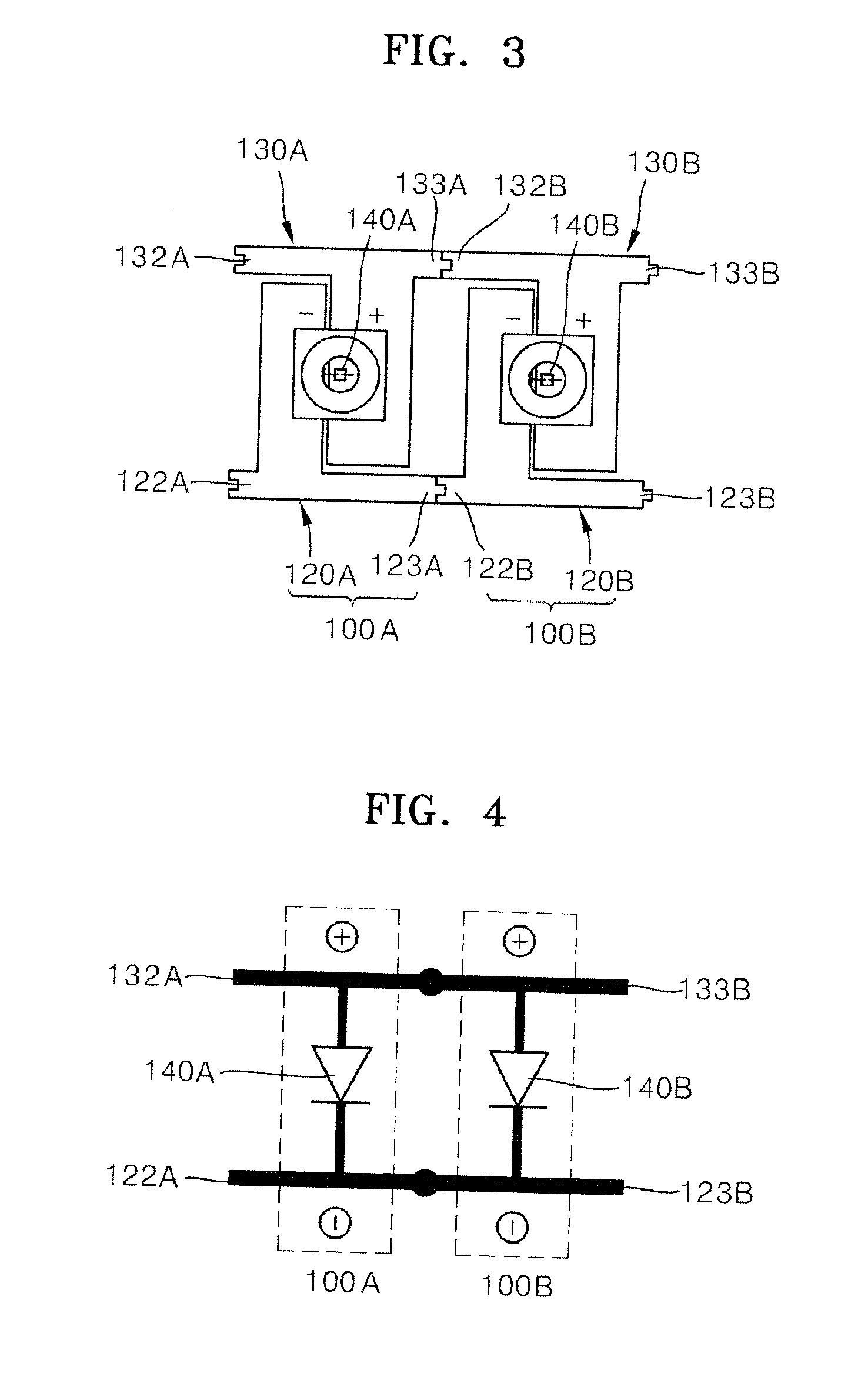 Lead frame for chip package, chip package, package module, and illumination apparatus including chip package module
