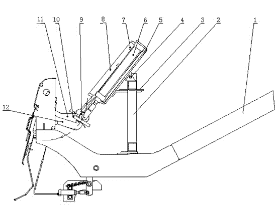 Vehicle-mounted test device for detecting reliability of forklift pedal mechanism