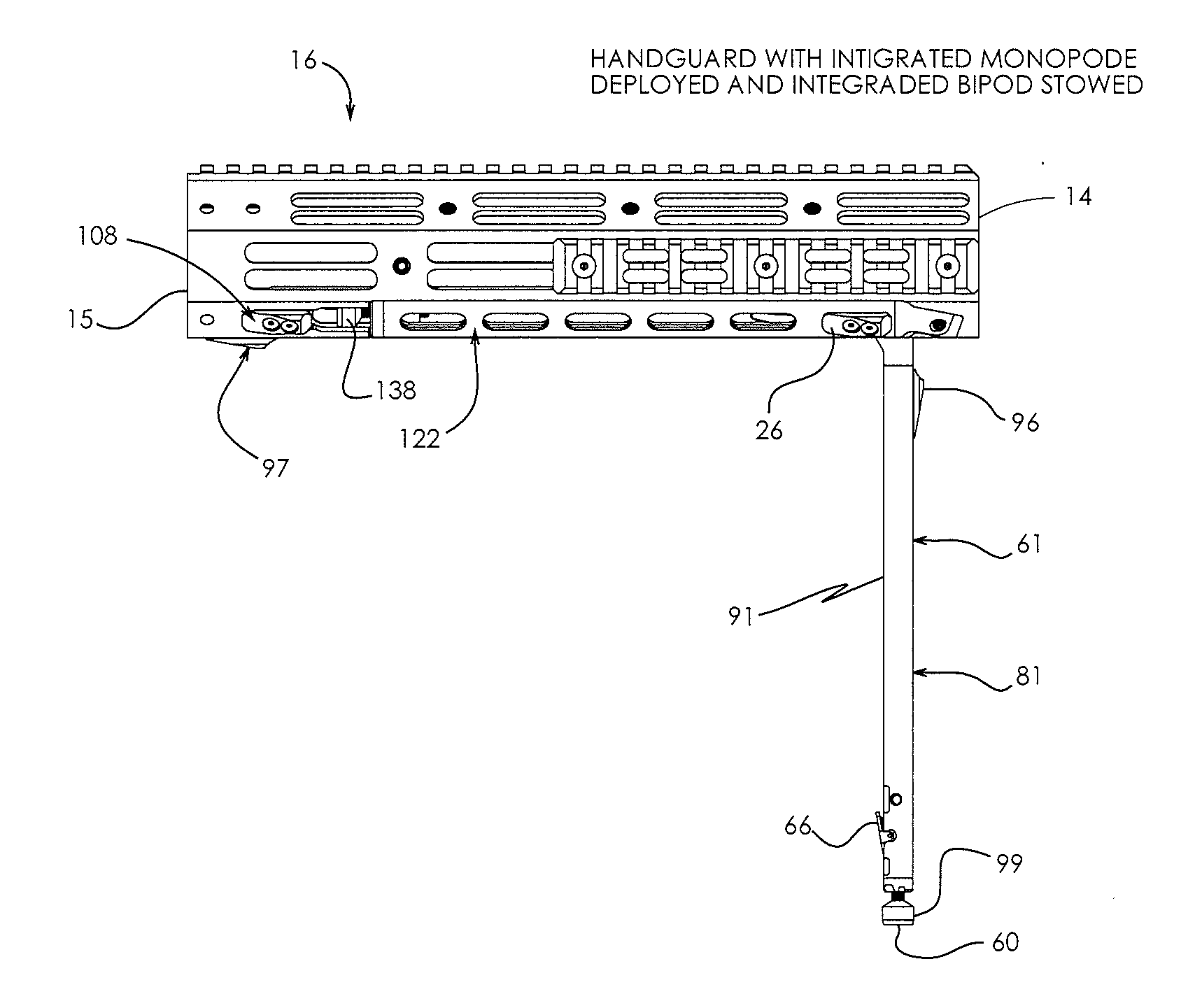 Handguard with integrated pod and firearm