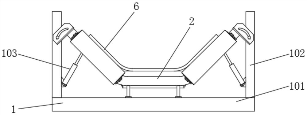 Belt scratching prevention carrier roller set applied to belt conveyor