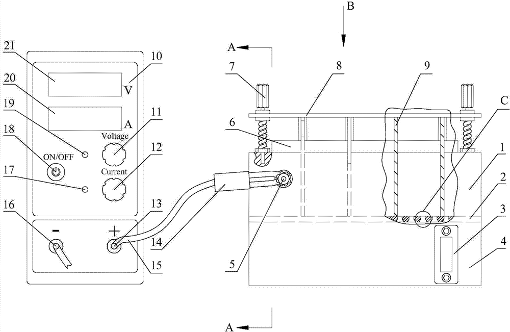Device and method for quick extraction of electrical stimulation earthworm body fluid