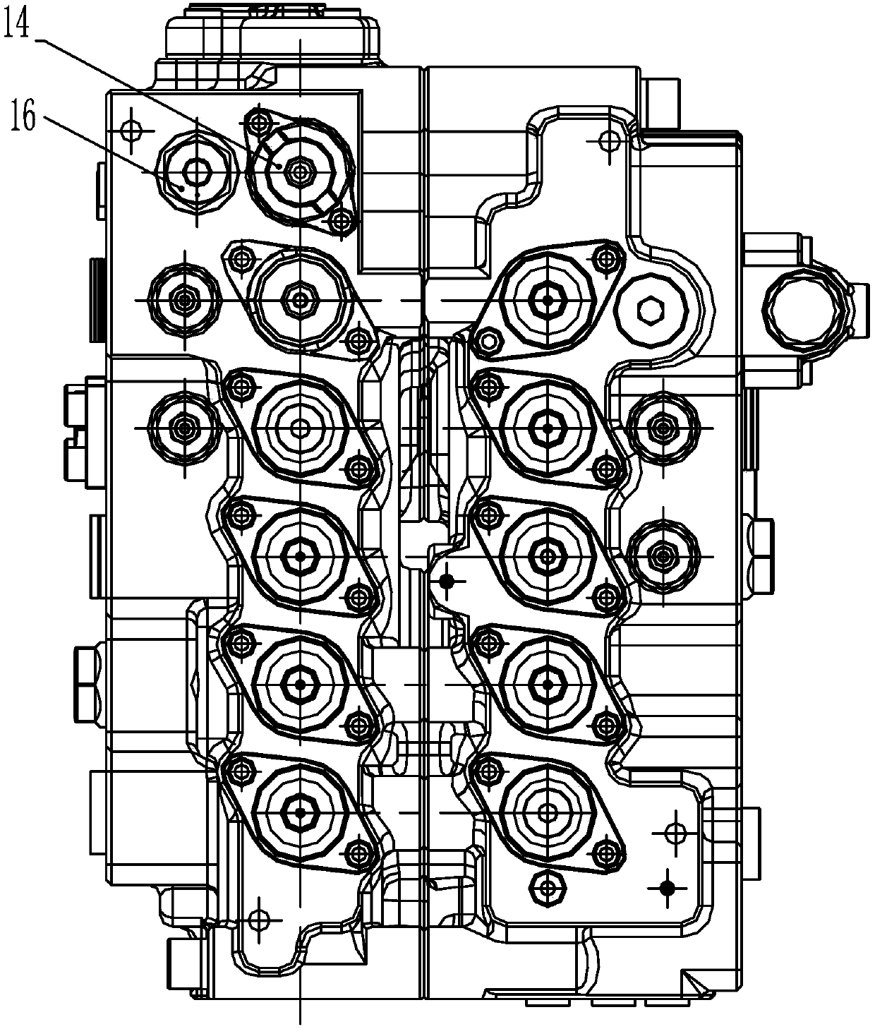 Multi-way control valve for hydraulic excavator