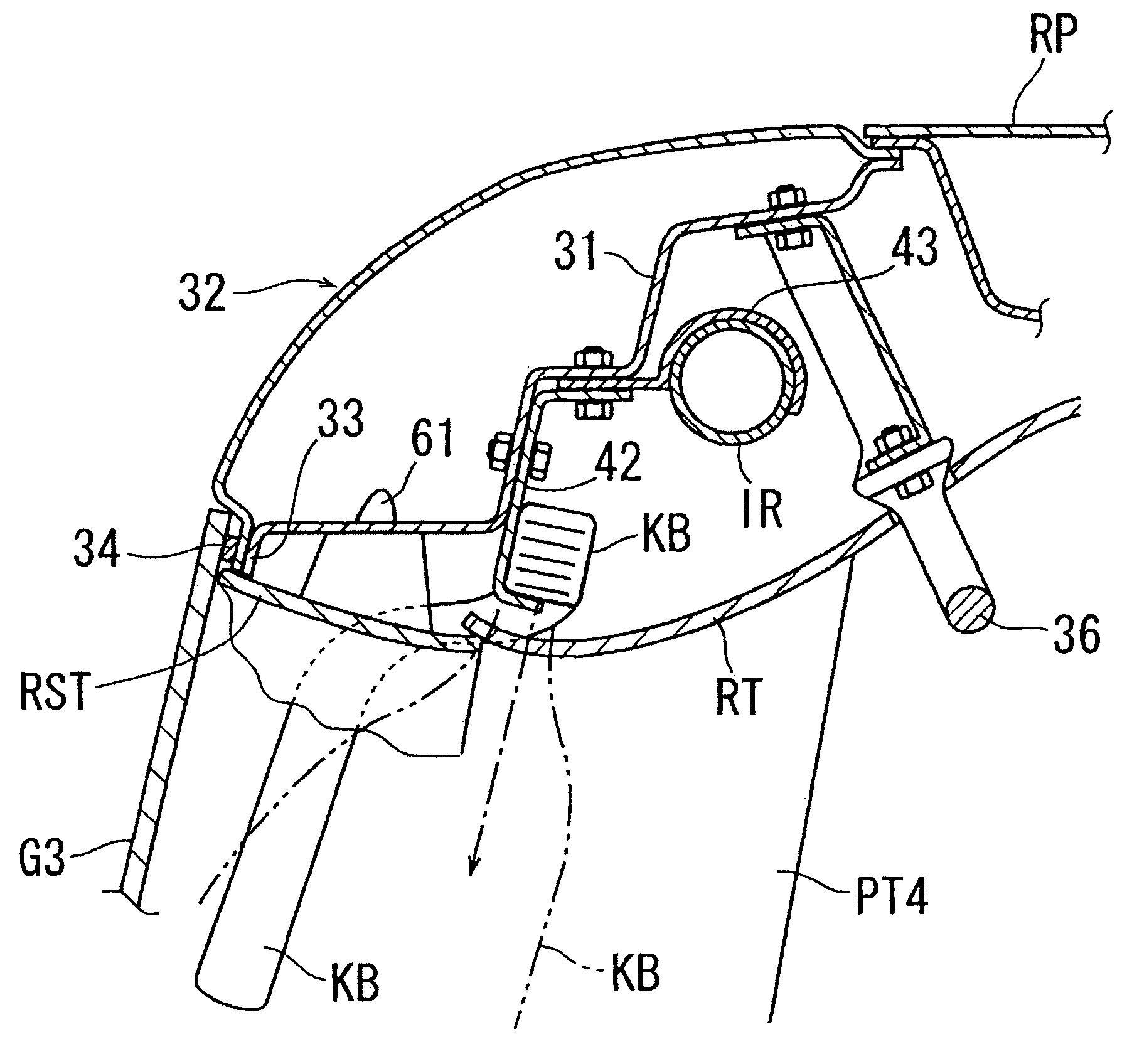 Rear structure of vehicle provided with curtain air bag apparatus