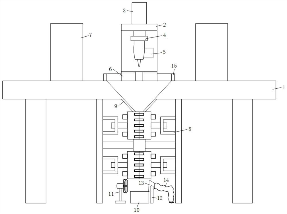 A ring cutting device for cable processing with waste collection function