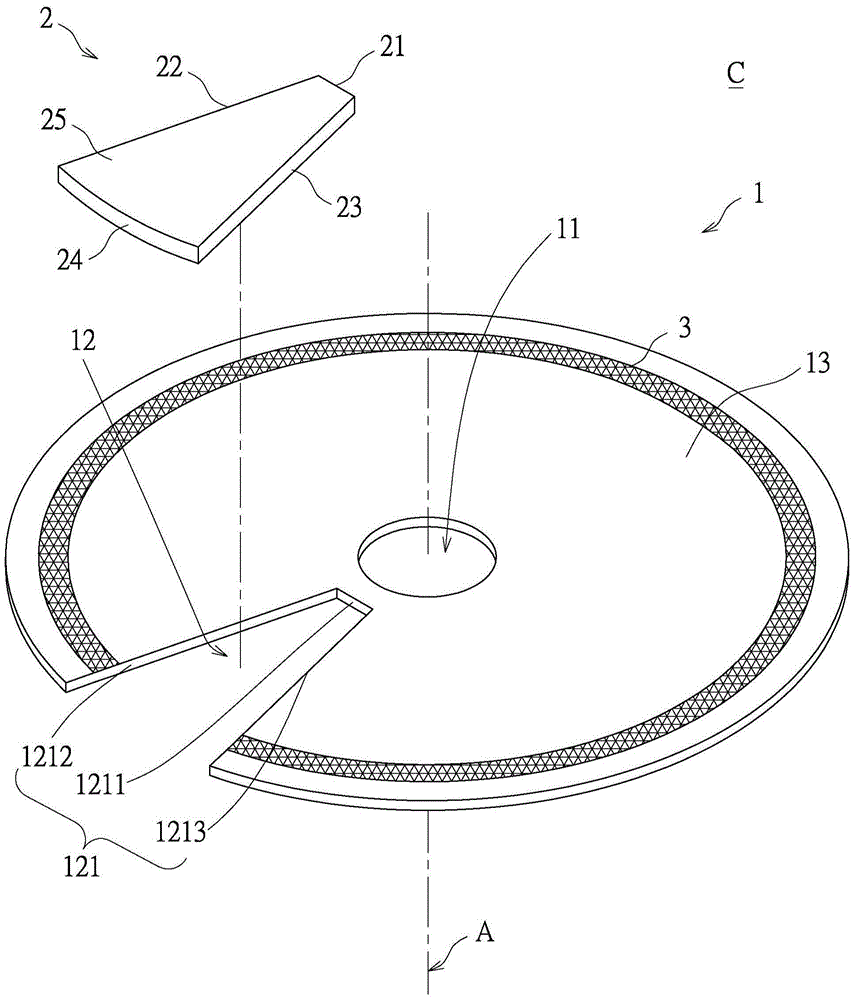 Optical color wheel component and optical color wheel thereof