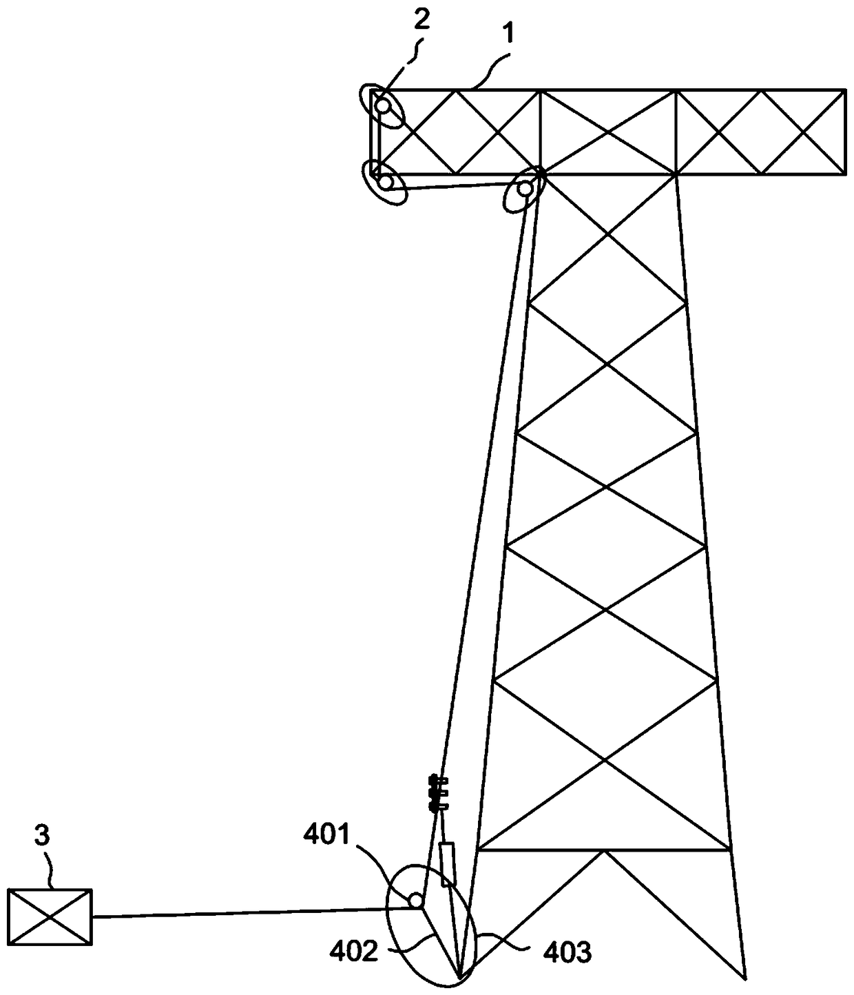 Net blocking system for crossing power line by using auxiliary cross arms and mounting and dismounting method of net blocking system