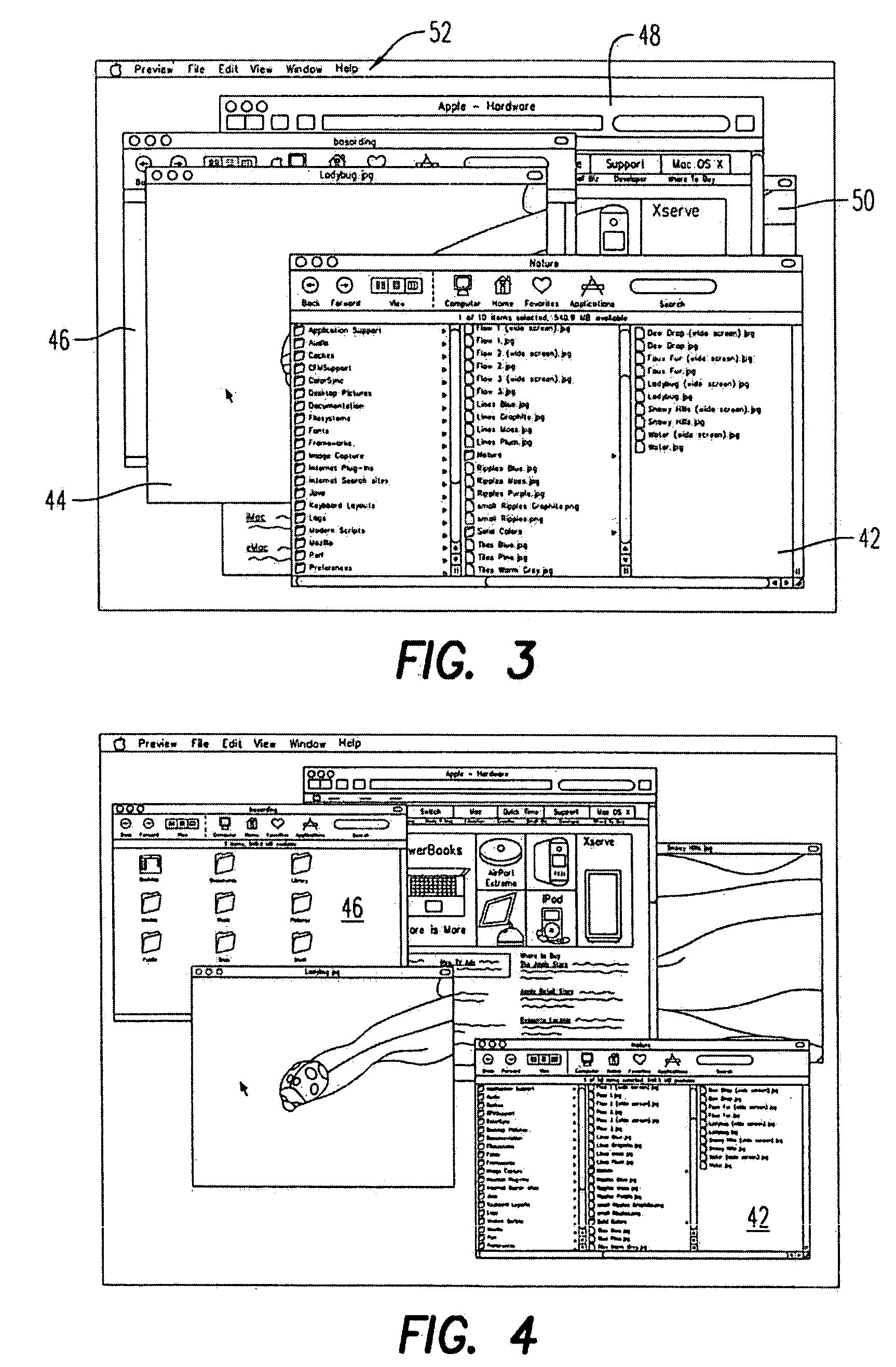 Computer Interface Having A Virtual Single-Layer Mode For Viewing Overlapping Objects