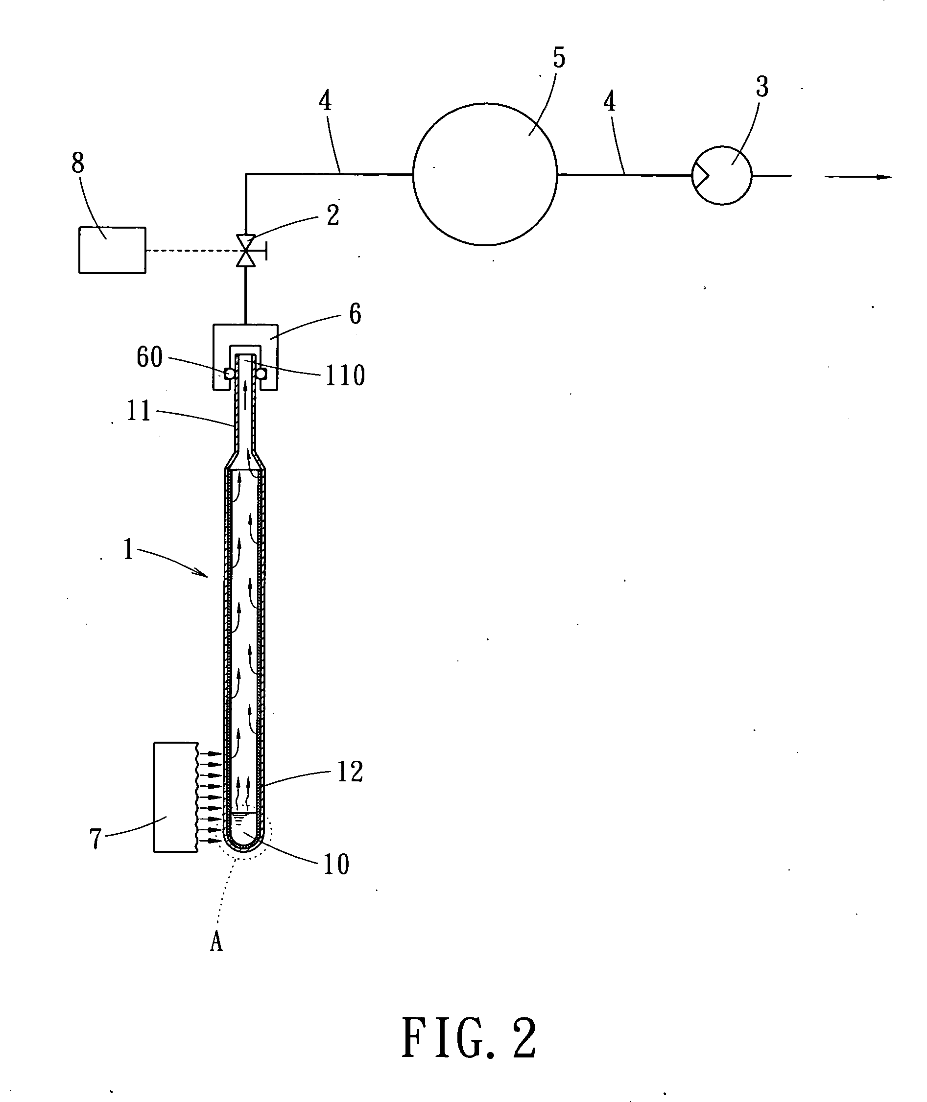 Method and apparatus for removing vapor within heat pipe