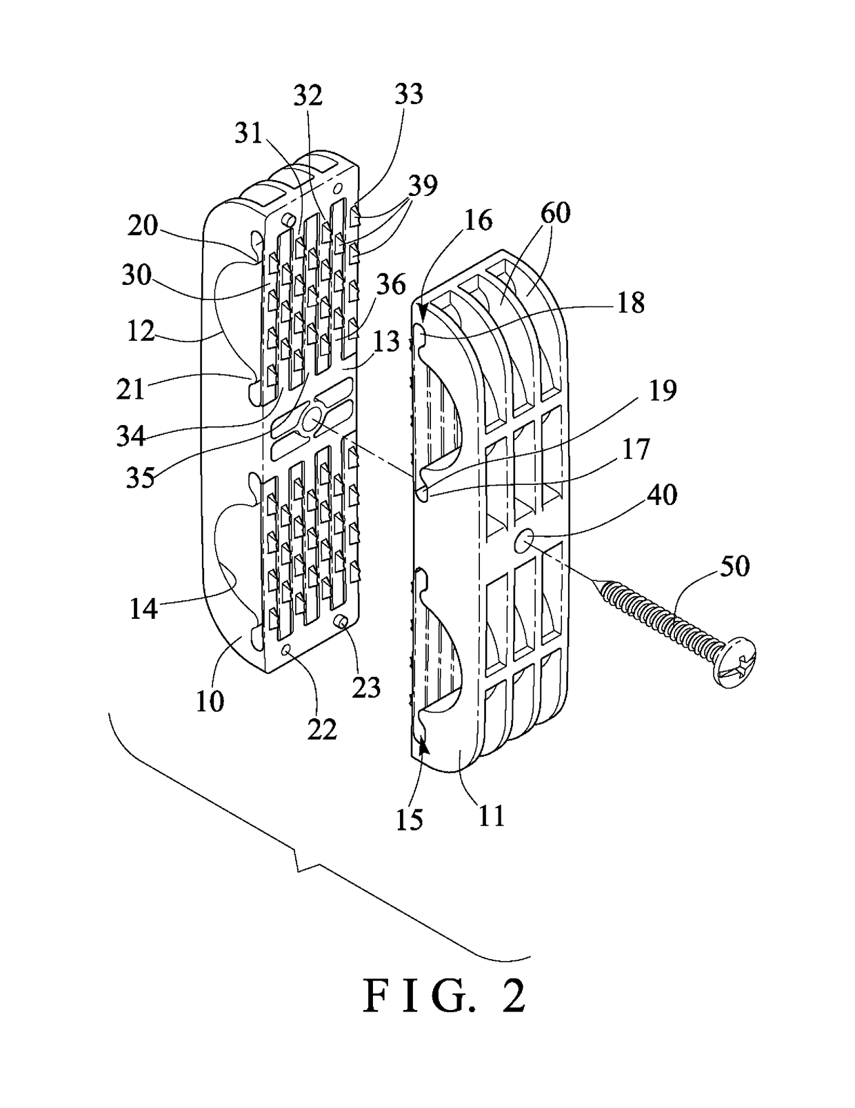 Organizing device for cable and wire