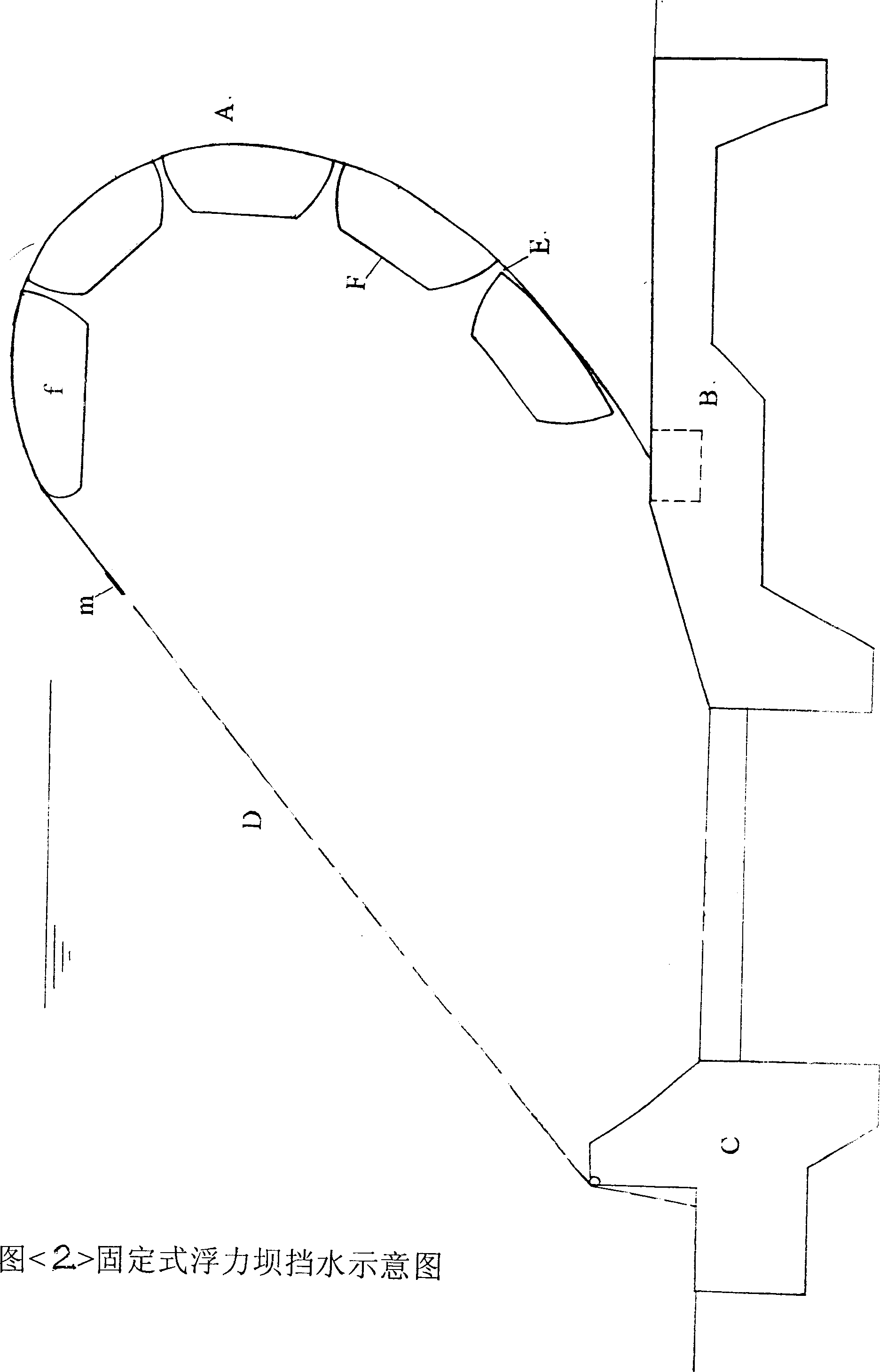 Flexible dam with aid of buoyancy and its construction method