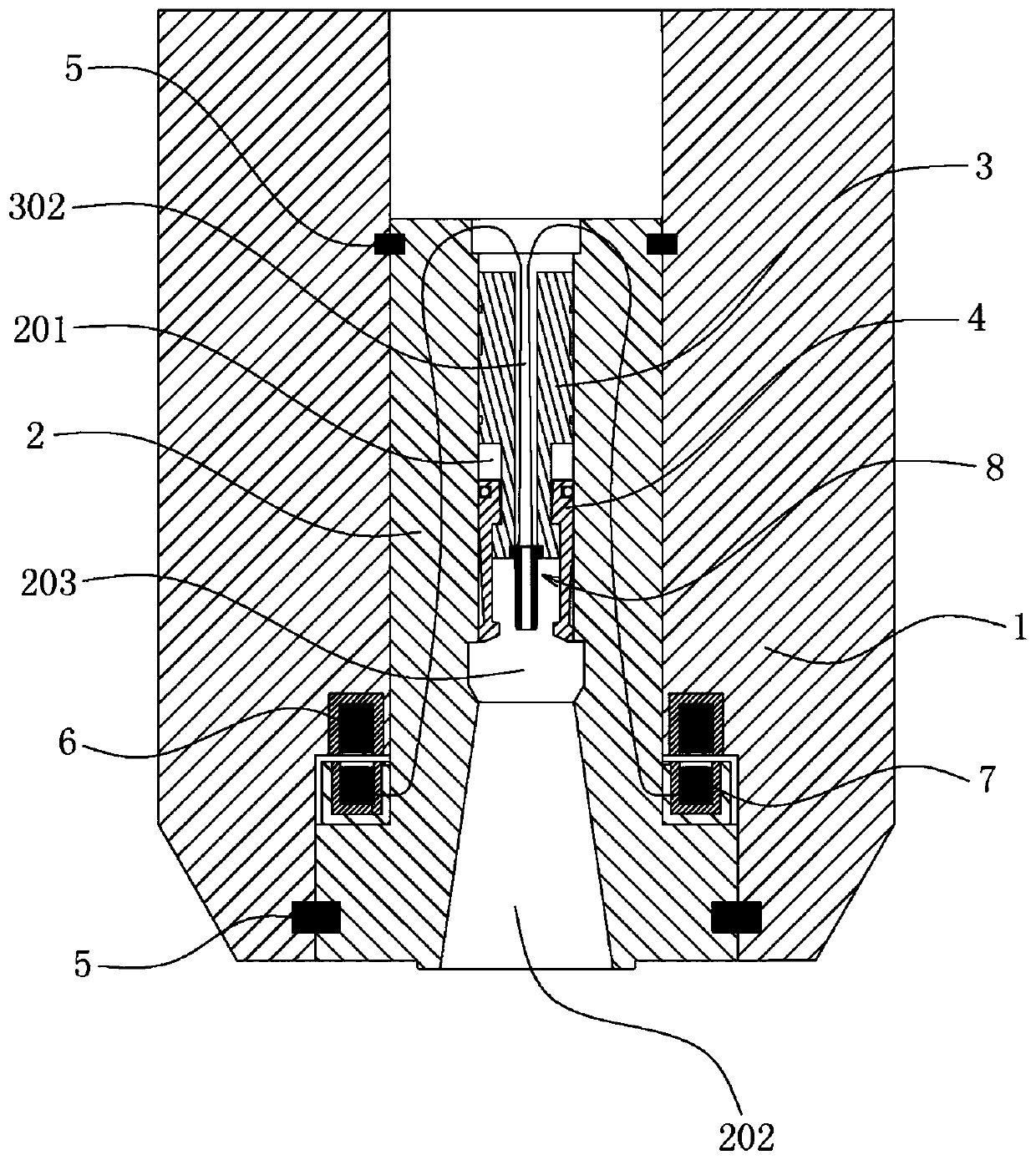 Electric connection structure of ultrasonic main shaft