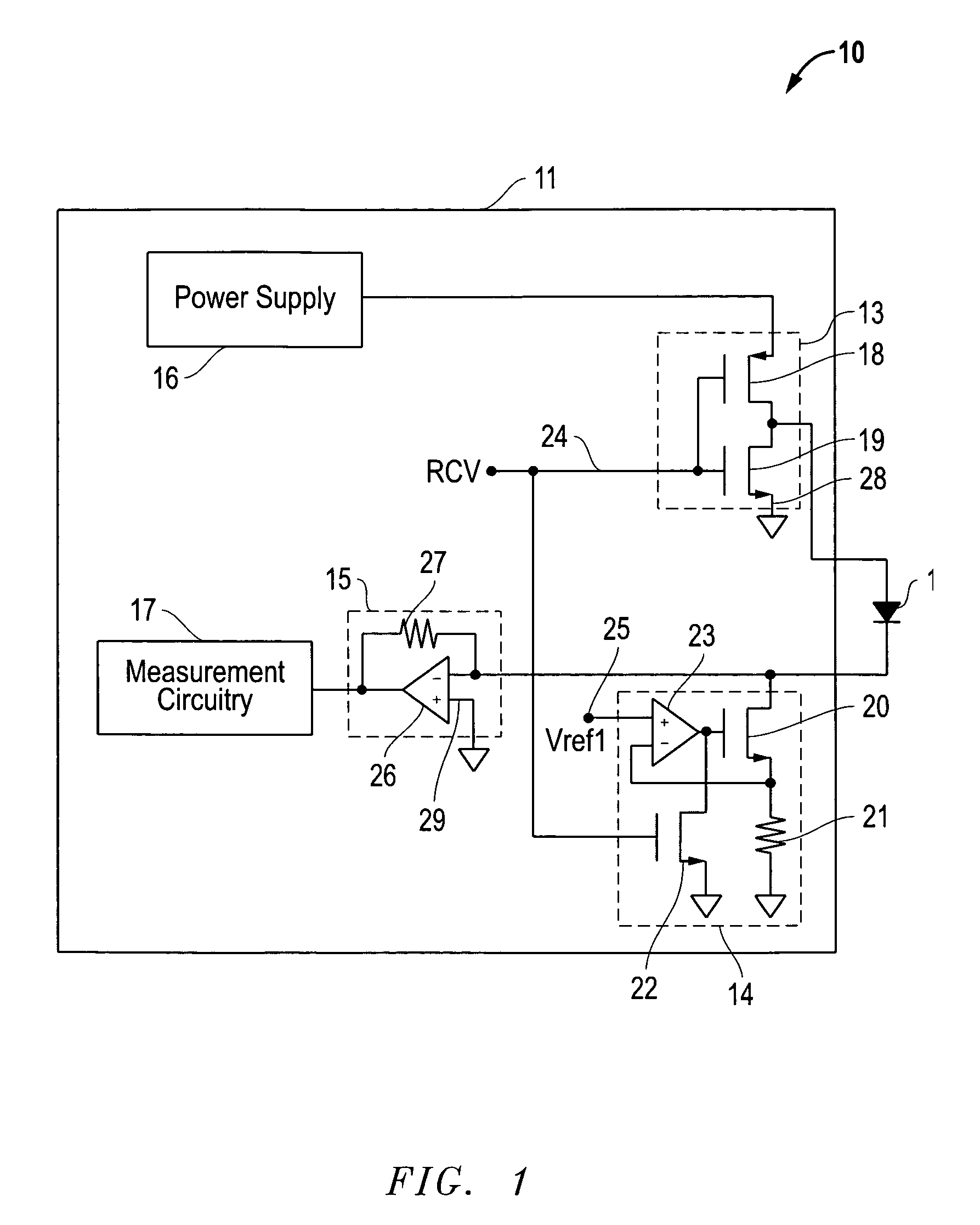 LED transceiver front end circuitry and related methods