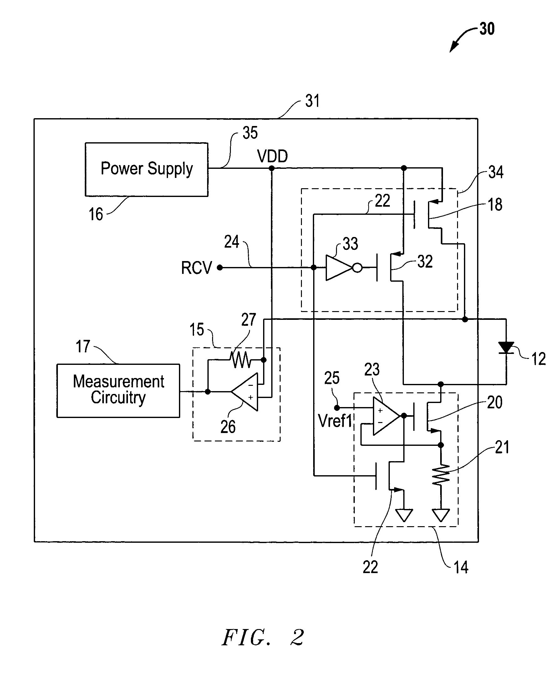 LED transceiver front end circuitry and related methods
