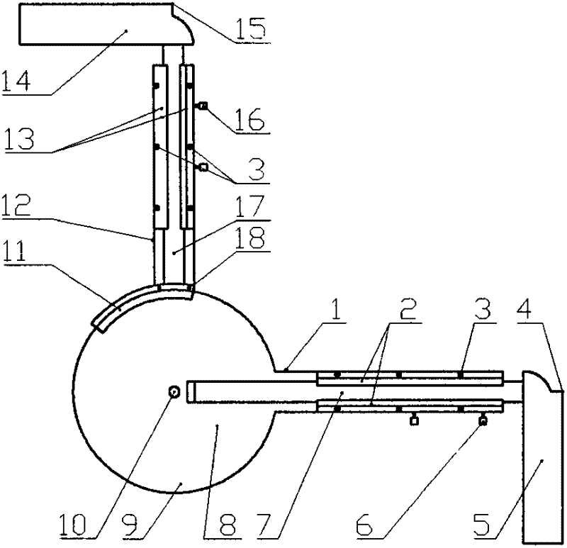 Vernier scale for measuring bending radius and bending angle of numerically-controlled bending pipe