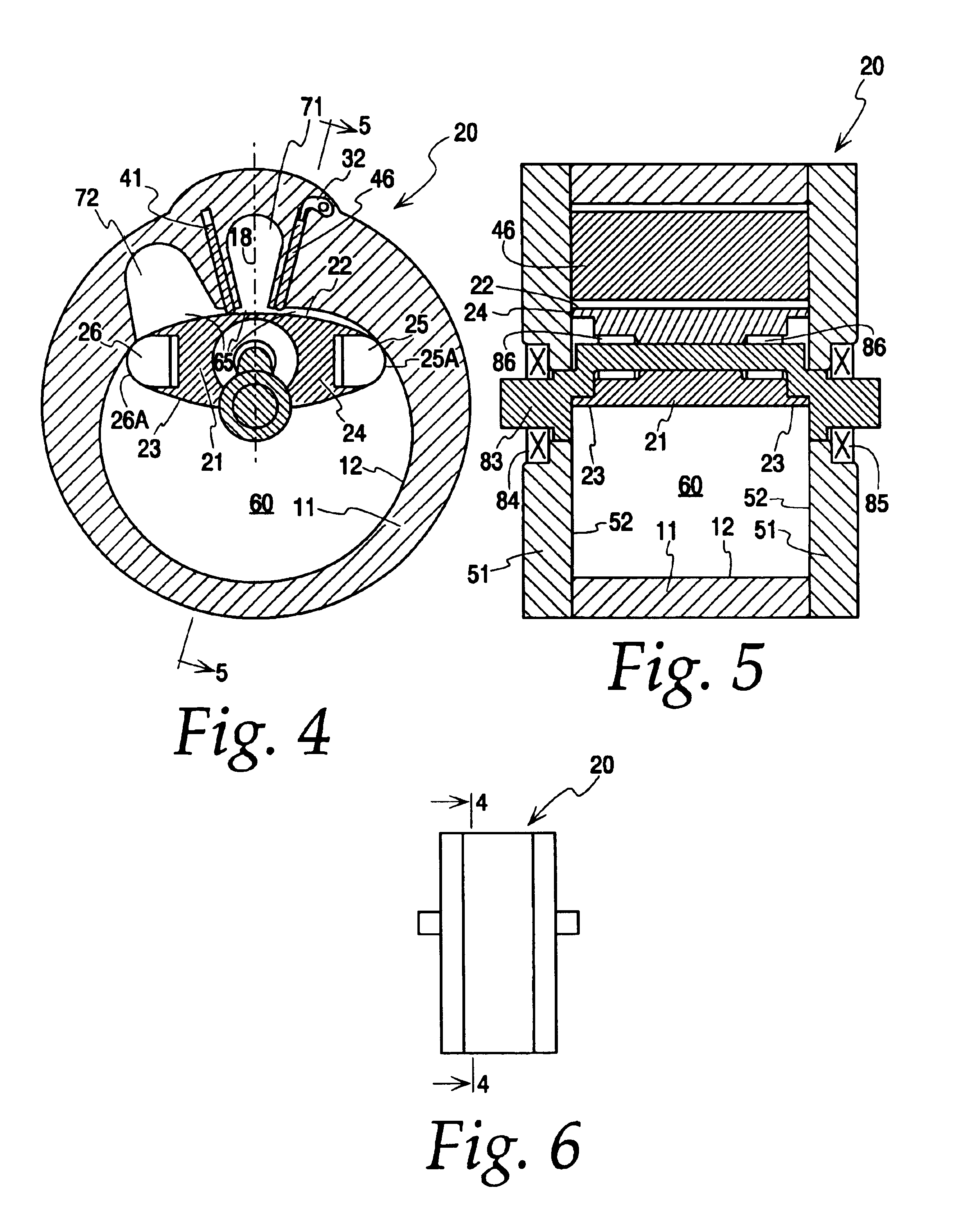 Rotary machine housing with radially mounted sliding vanes