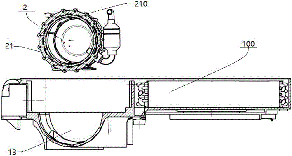 Heat pump module of clothing treatment device, and clothing treatment device