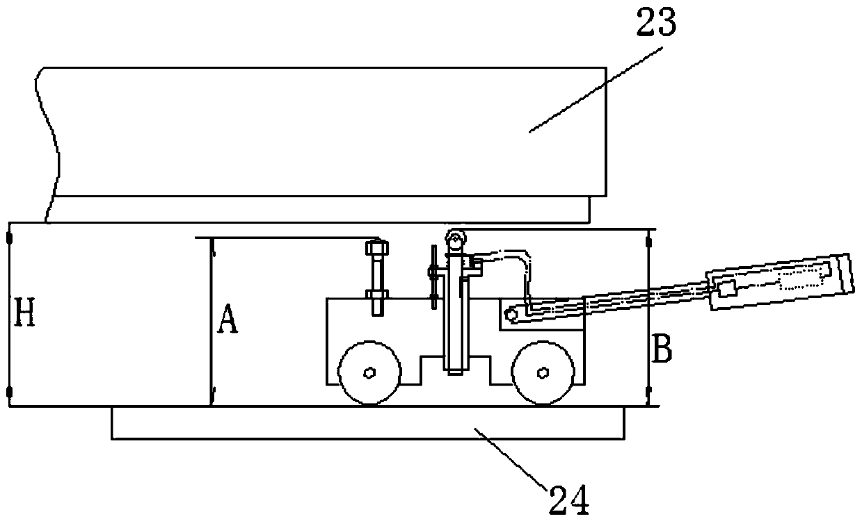 A miniature trolley used for installation and inspection of asphalt cargo tank adjustment pads