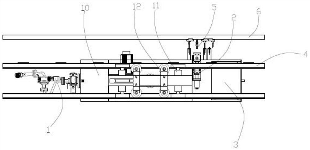 A mobile fire extinguishing system with rail fixed in the air for tunnels