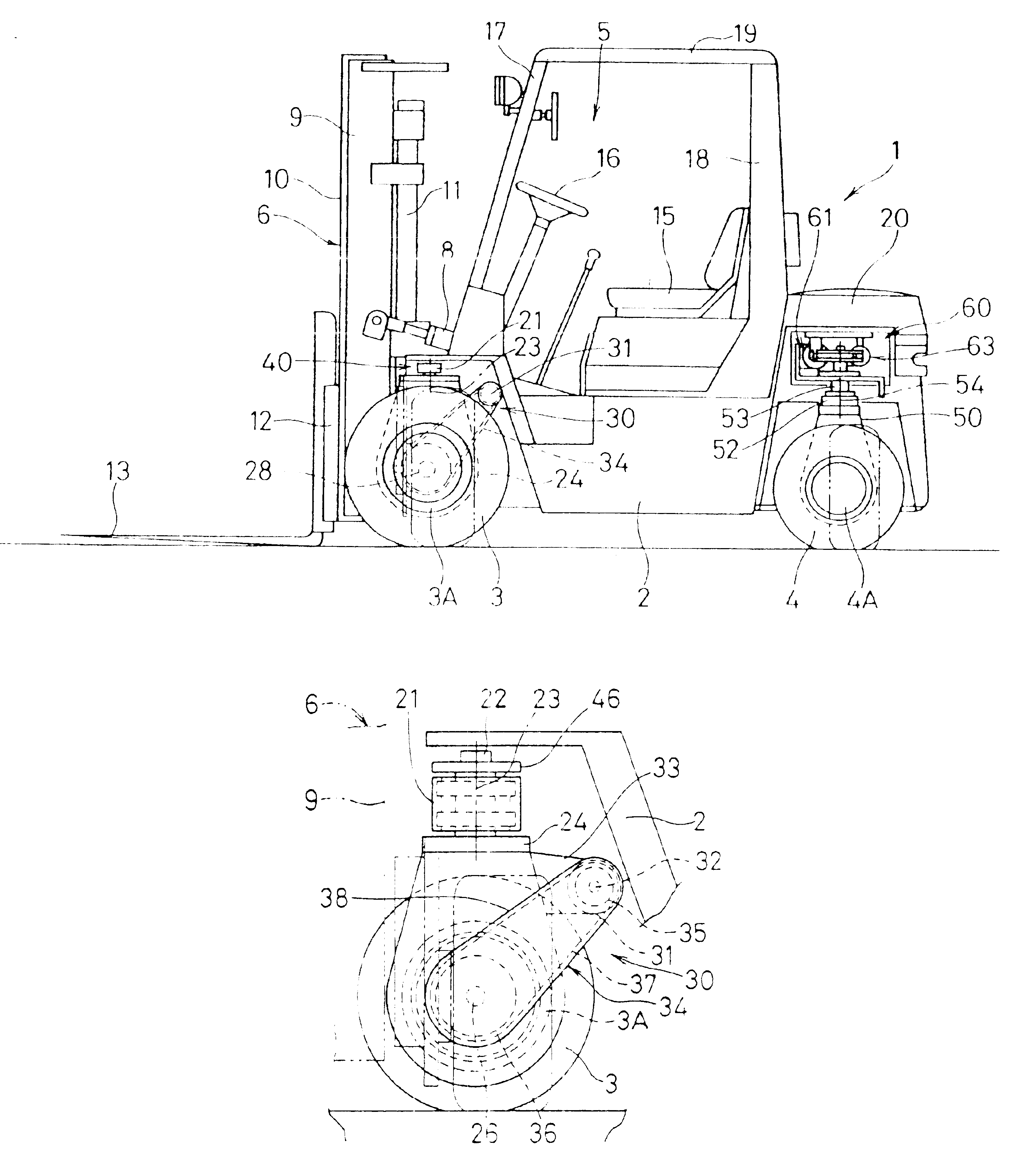 Forklift with transverse travel system