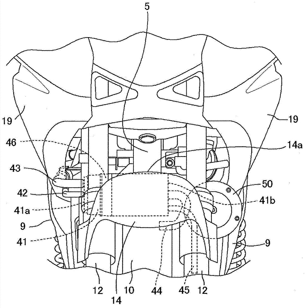 Motorcycle having evaporating fuel treatment apparatus