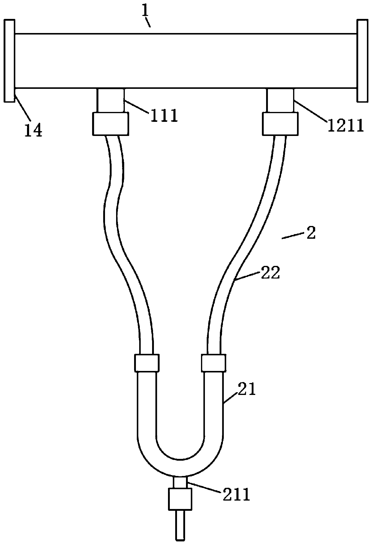 Negative pressure self-suction type fluid dead cavity destruction device