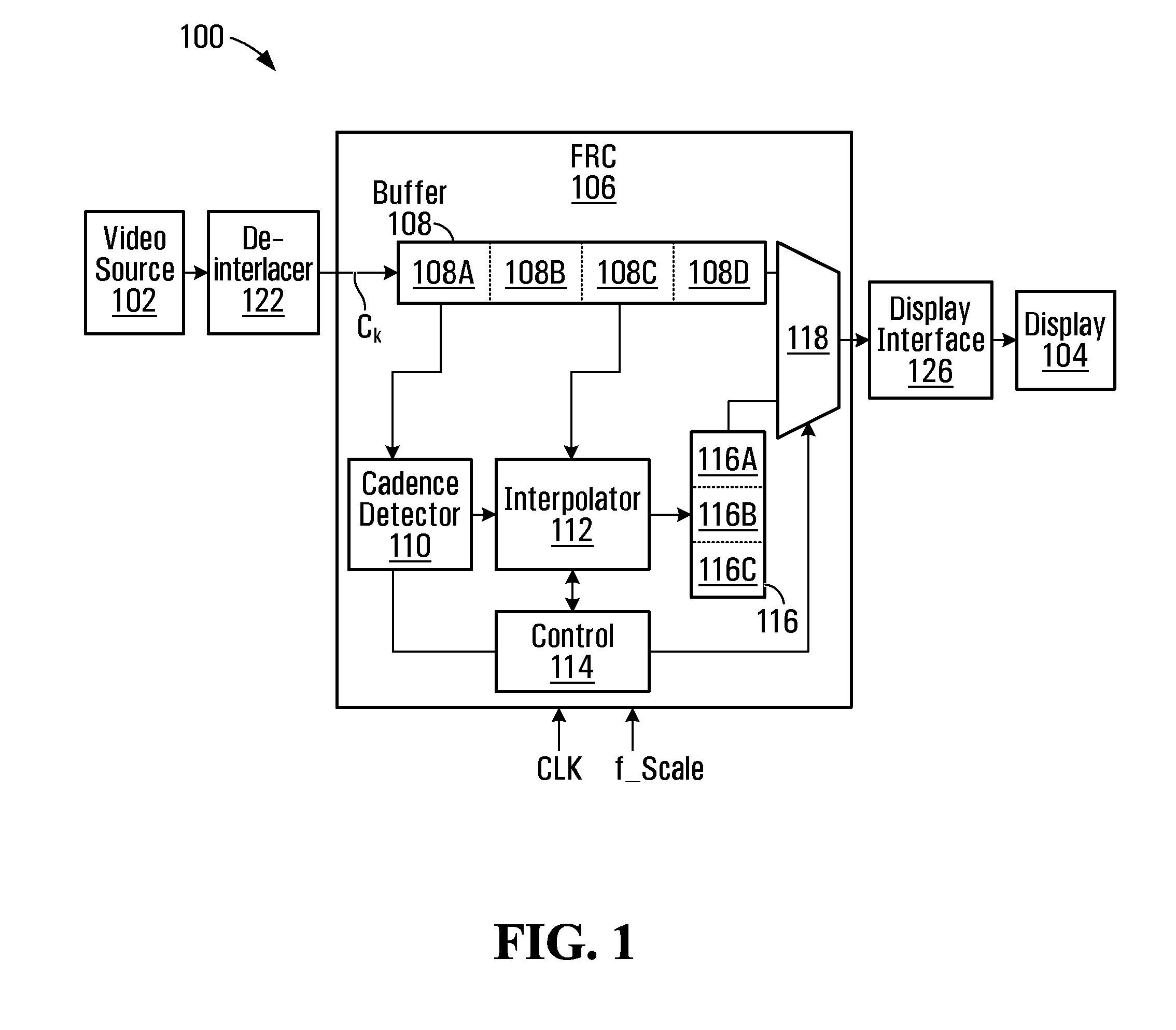 Frame rate converter for input frames with video and film content