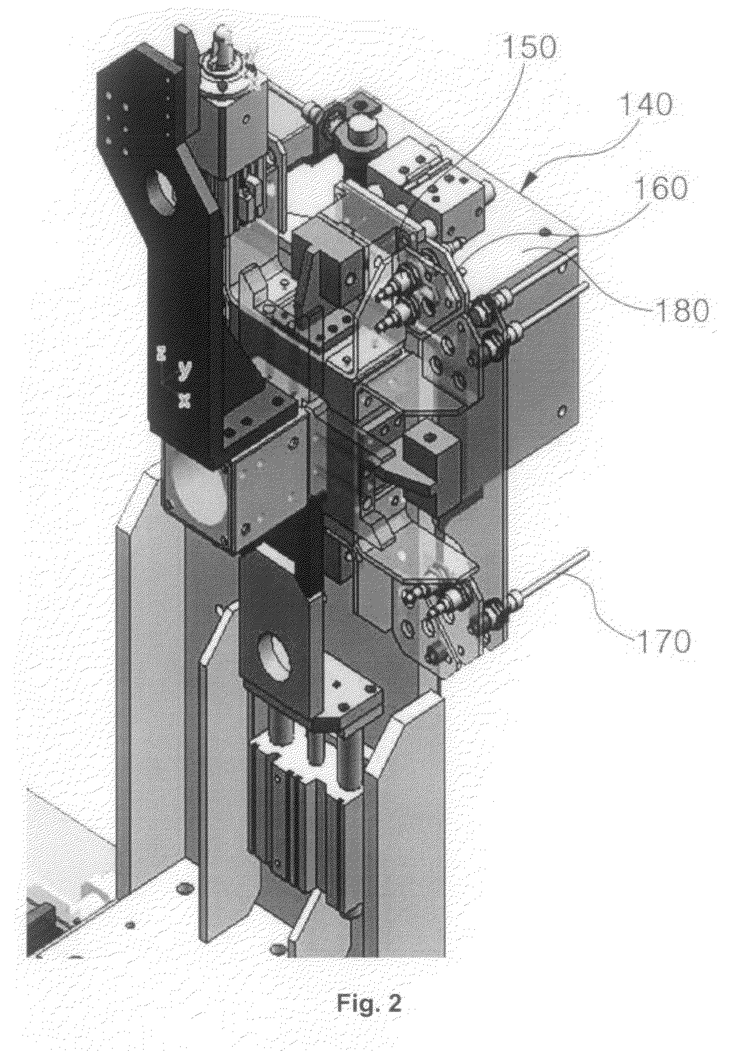 Clamping device for vehicle body transfer cart