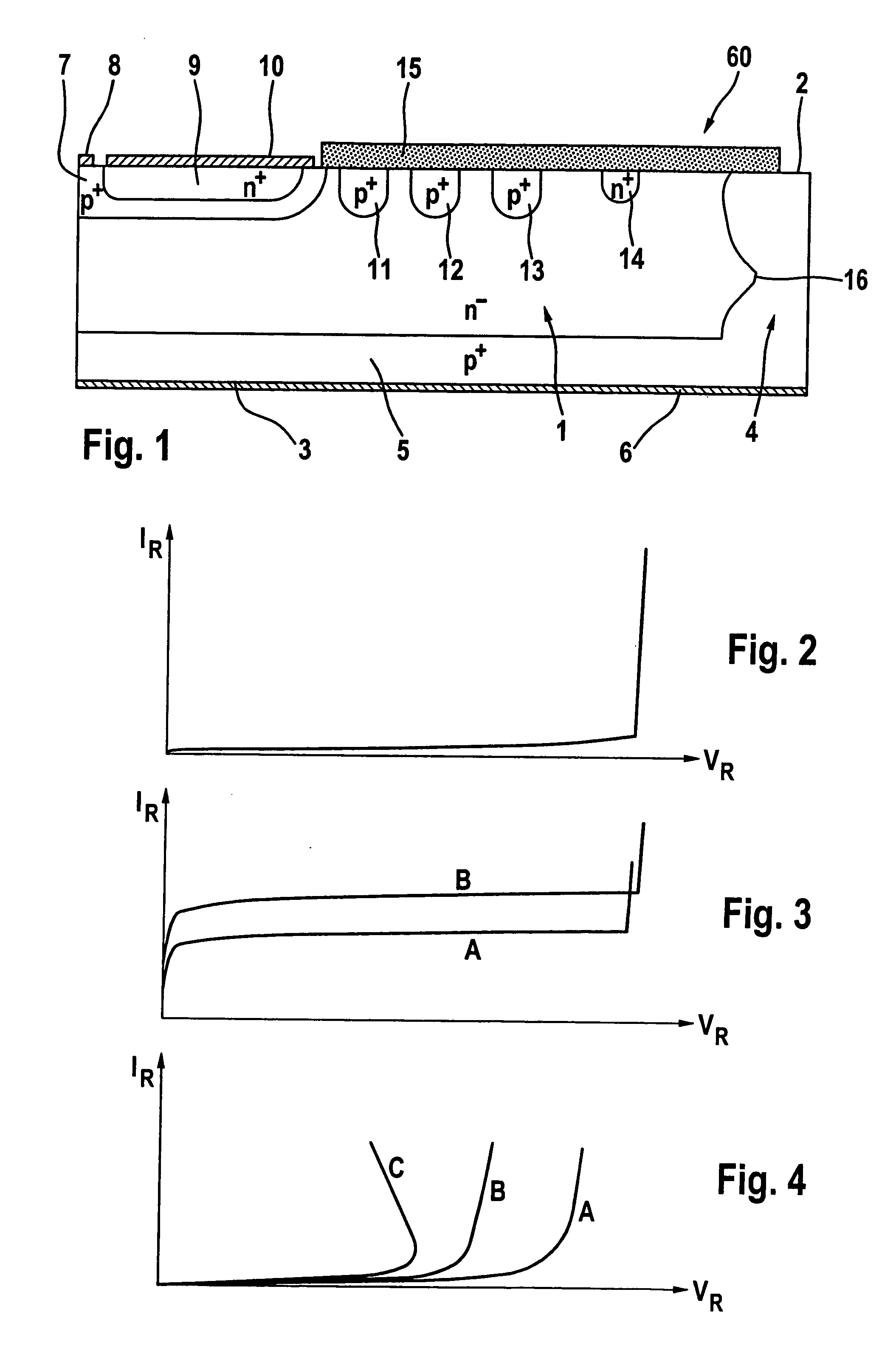 Power semiconductor component in the planar technique