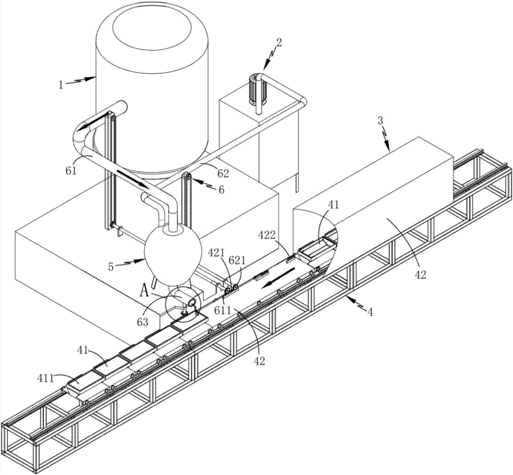 Production system for continuously manufacturing foamed aluminum through gas foaming method