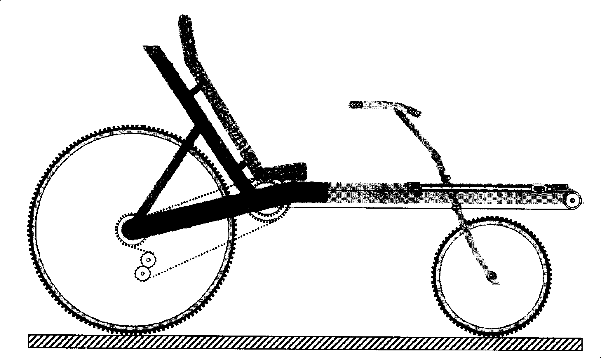 Sliding track straightly treadle type bicycle