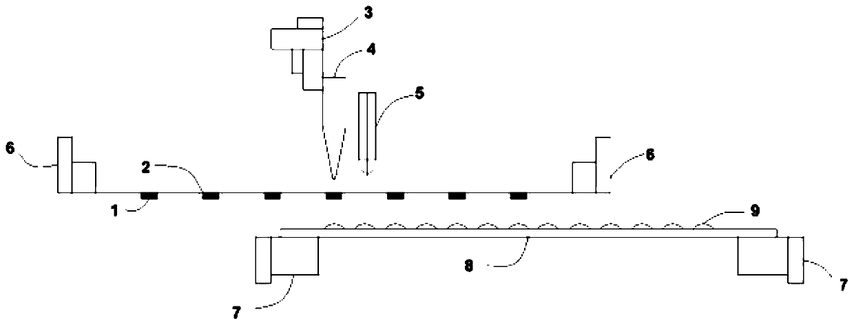 Miniature electronic component positioning and laminating device and method