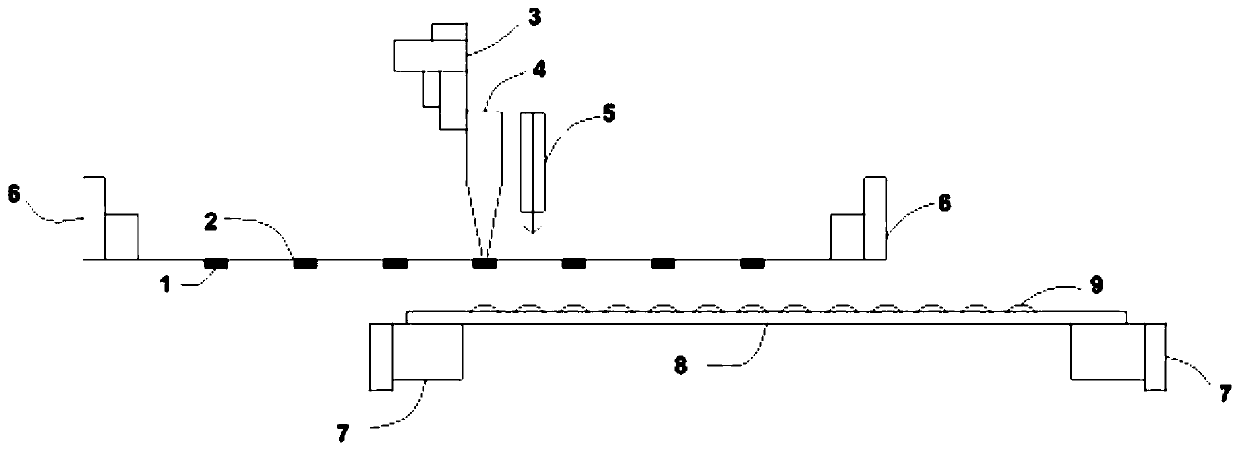 Miniature electronic component positioning and laminating device and method