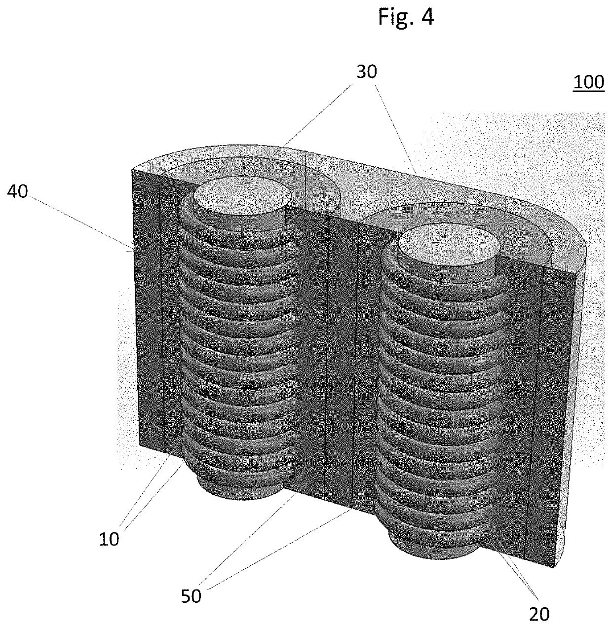 Insulating magnetic components on silicon using PNP or NPN junctions