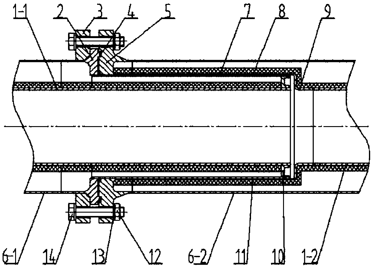 Flange connector for vacuum insulation low-temperature pipelines