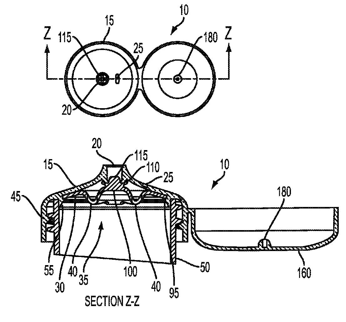 Container with sealed cap and venting system