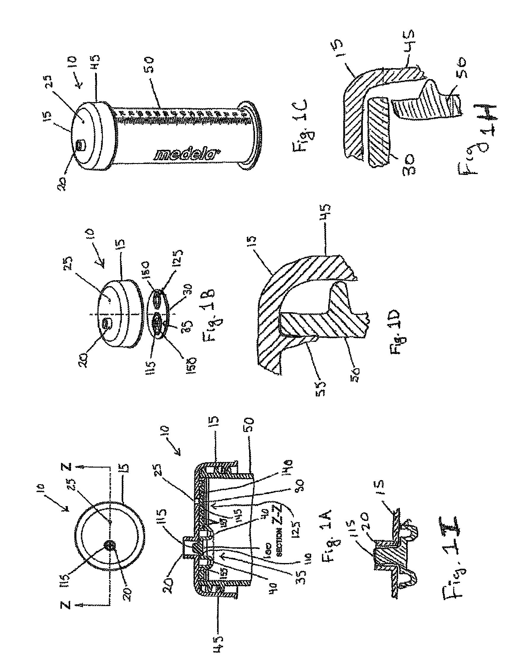 Container with sealed cap and venting system