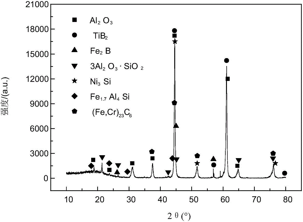 Active argon arc cladding Ni-based aluminum oxide-titanium diboride compound coating of coal ash and preparation method