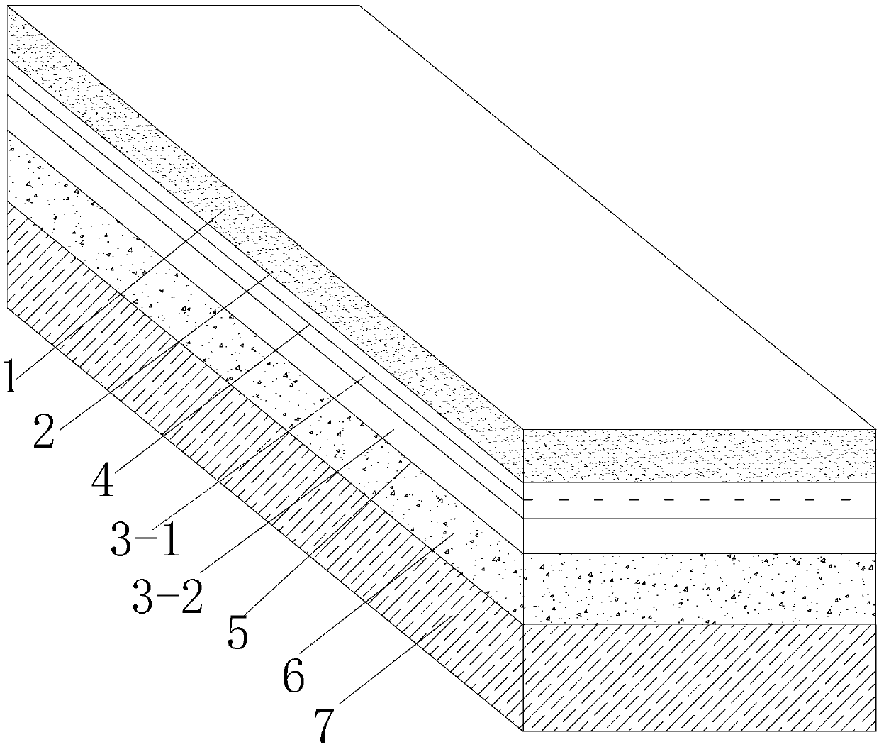 Semi-rigid substratum anti-crack pavement structure suitable for cold areas and construction method