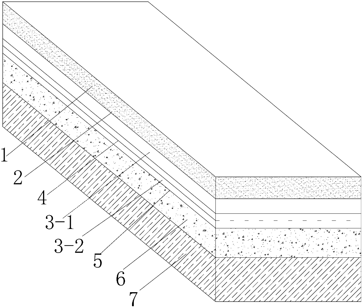 Semi-rigid substratum anti-crack pavement structure suitable for cold areas and construction method