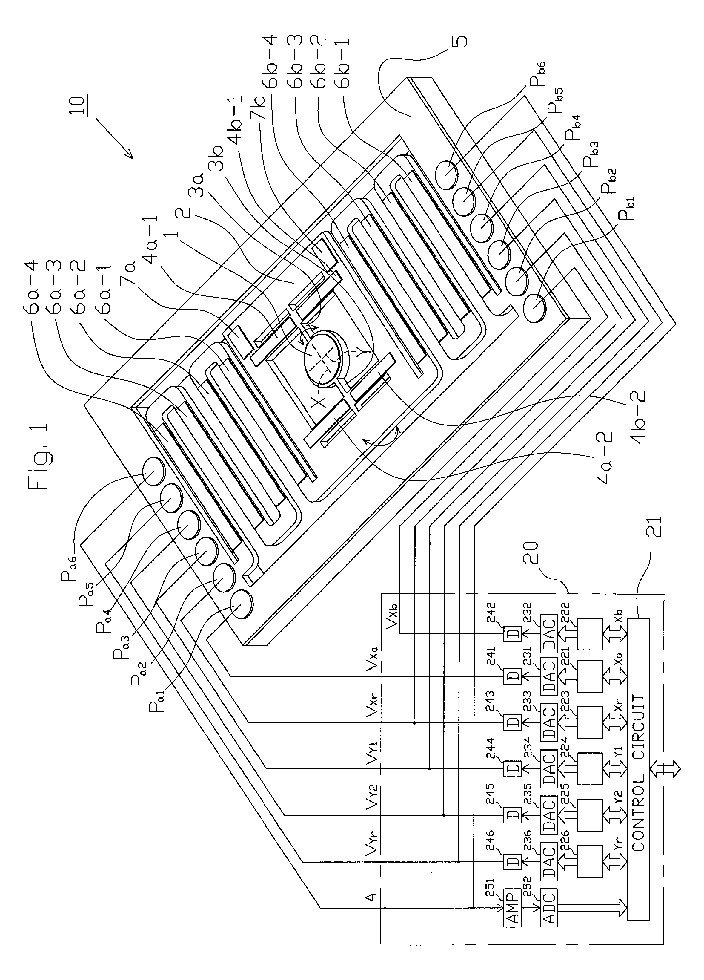 Driver for optical deflector using two modified syncronous saw-tooth drive voltages and method for setting the same